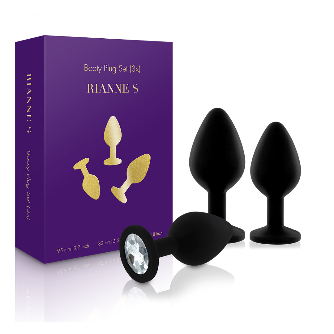 RIANNE S - SET DI 3 PLUG ANALI IN SILICONE NERO