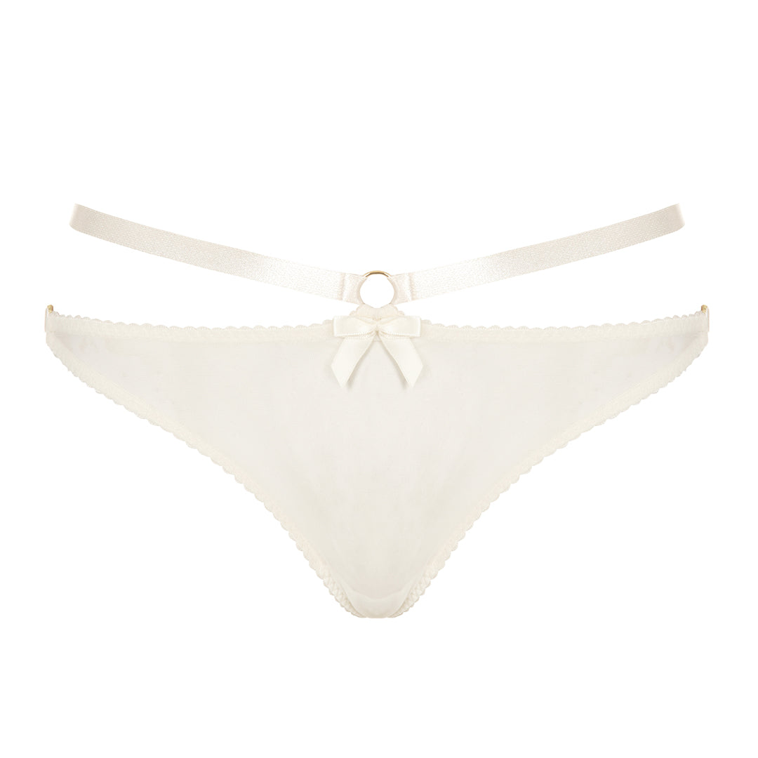 BORDELLE - CREAM-COLORED ADJUSTABLE THONG