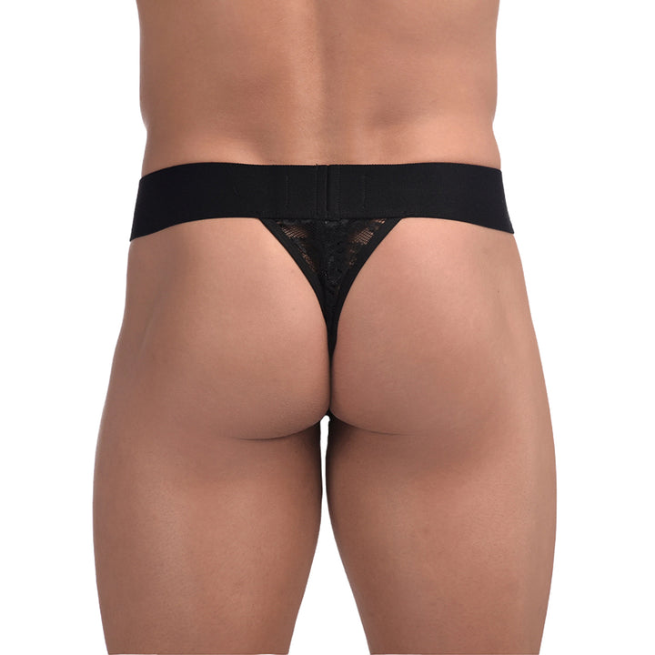 MENAGERIE - LACE THONG BLACK