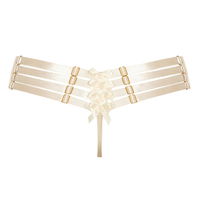 BORDELLE - ADJUSTABLE CREAM COLOR THONG